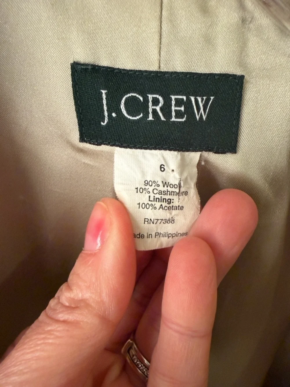 J Crew “Carrie” Wool/Cashmere Car Coat size 6 - Picture 5 of 7